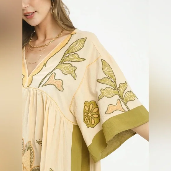 #306 New! Boho Embroidered Cotton Stunning Dress - Picture 2 of 4